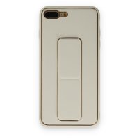 Newface iPhone 7 Plus Kılıf Coco Deri Standlı Kapak - Beyaz