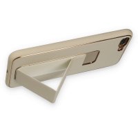 Newface iPhone 7 Plus Kılıf Coco Deri Standlı Kapak - Gold