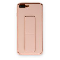 Newface iPhone 7 Plus Kılıf Coco Deri Standlı Kapak - Pudra