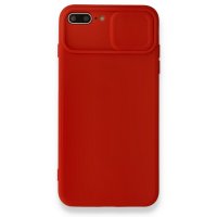 Newface iPhone 7 Plus Kılıf Color Lens Silikon - Kırmızı