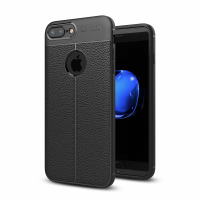 Newface iPhone 7 Plus Kılıf Focus Derili Silikon - Siyah