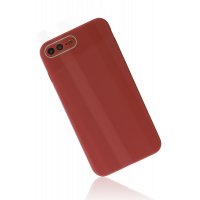 Newface iPhone 7 Plus Kılıf Glass Kapak - Bordo