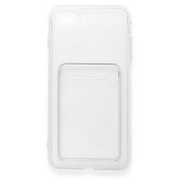 Newface iPhone 7 Plus Kılıf Kart Şeffaf Silikon - Şeffaf