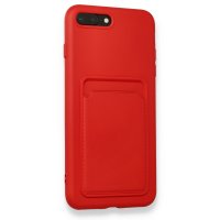 Newface iPhone 7 Plus Kılıf Kelvin Kartvizitli Silikon - Kırmızı