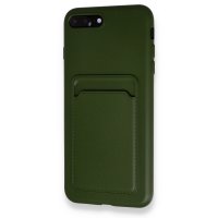 Newface iPhone 7 Plus Kılıf Kelvin Kartvizitli Silikon - Koyu Yeşil