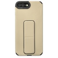 Newface iPhone 7 Plus Kılıf Mega Standlı Silikon - Gold