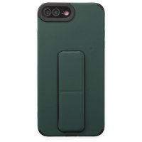 Newface iPhone 7 Plus Kılıf Mega Standlı Silikon - Yeşil