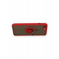 Newface iPhone 7 Plus Kılıf Montreal Yüzüklü Silikon Kapak - Kırmızı