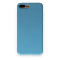 Newface iPhone 8 Plus Kılıf Nano içi Kadife  Silikon - Mavi
