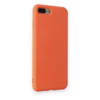 Newface iPhone 7 Plus Kılıf Nano içi Kadife Silikon - Turuncu