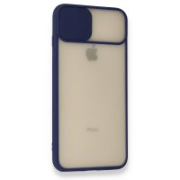 Newface iPhone 7 Plus Kılıf Palm Buzlu Kamera Sürgülü Silikon - Lacivert
