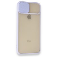 Newface iPhone 7 Plus Kılıf Palm Buzlu Kamera Sürgülü Silikon - Lila