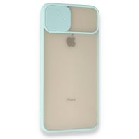 Newface iPhone 7 Plus Kılıf Palm Buzlu Kamera Sürgülü Silikon - Turkuaz
