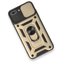 Newface iPhone 7 Plus Kılıf Pars Lens Yüzüklü Silikon - Gold