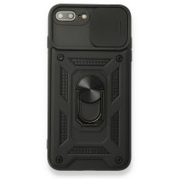 Newface iPhone 7 Plus Kılıf Pars Lens Yüzüklü Silikon - Siyah