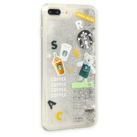Newface iPhone 7 Plus Kılıf Starbuck Sulu Silikon - Gümüş