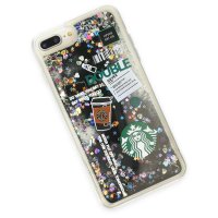 Newface iPhone 7 Plus Kılıf Starbuck Sulu Silikon - Siyah