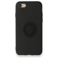 Newface iPhone 7 Kılıf Viktor Yüzüklü Silikon - Siyah