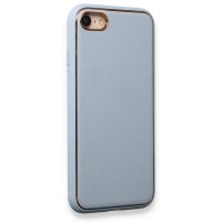 Newface iPhone 8 Kılıf Coco Deri Silikon Kapak - Açık Mavi