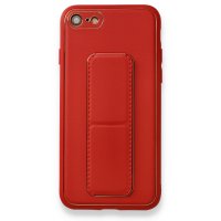 Newface iPhone 8 Kılıf Coco Deri Standlı Kapak - Kırmızı