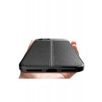 Newface iPhone 8 Kılıf Focus Derili Silikon - Siyah