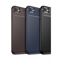Newface iPhone 8 Kılıf Focus Karbon Silikon - Siyah