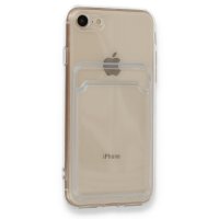Newface iPhone 8 Kılıf Kart Şeffaf Silikon - Şeffaf
