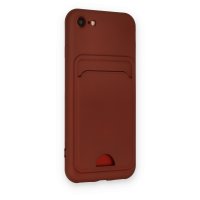 Newface iPhone 8 Kılıf Kelvin Kartvizitli Silikon - Bordo