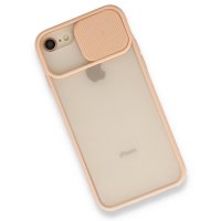 Newface iPhone 8 Kılıf Palm Buzlu Kamera Sürgülü Silikon - Pembe