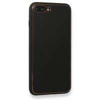 Newface iPhone 8 Plus Kılıf Coco Deri Silikon Kapak - Siyah