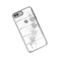 Newface iPhone 8 Plus Kılıf Berlin Elcekli Silikon - Gümüş