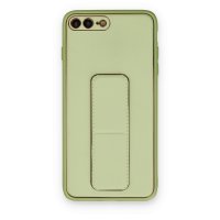 Newface iPhone 8 Plus Kılıf Coco Deri Standlı Kapak - Su Yeşili