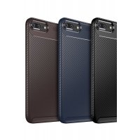 Newface iPhone 8 Plus Kılıf Auto Focus Karbon Kapak - Lacivert