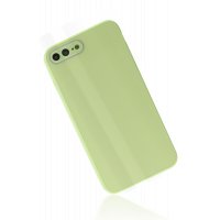 Newface iPhone 8 Plus Kılıf Glass Kapak - Açık Yeşil