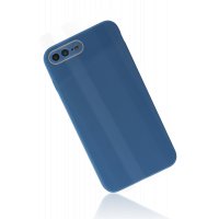 Newface iPhone 8 Plus Kılıf Glass Kapak - Mavi