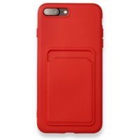 Newface iPhone 8 Plus Kılıf Kelvin Kartvizitli Silikon - Kırmızı