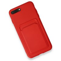 Newface iPhone 8 Plus Kılıf Kelvin Kartvizitli Silikon - Kırmızı