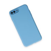 Newface iPhone 8 Plus Kılıf Lansman Glass Kapak - Mavi