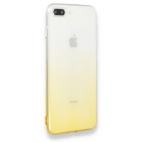 Newface iPhone 8 Plus Kılıf Lüx Çift Renkli Silikon - Sarı