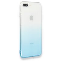 Newface iPhone 7 Plus Kılıf Lüx Çift Renkli Silikon - Turkuaz