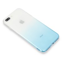 Newface iPhone 7 Plus Kılıf Lüx Çift Renkli Silikon - Turkuaz