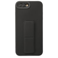 Newface iPhone 8 Plus Kılıf Mega Standlı Silikon - Siyah