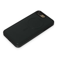 Newface iPhone 8 Plus Kılıf Ozzi Magsafe Deri Kapak - Koyu Yeşil