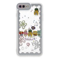 Newface iPhone 8 Plus Kılıf Sweet Desenli Silikon Kapak - Açık Mavi