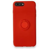 Newface iPhone 8 Plus Kılıf Viktor Yüzüklü Silikon - Kırmızı