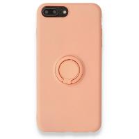 Newface iPhone 8 Plus Kılıf Viktor Yüzüklü Silikon - Pudra