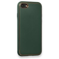 Newface iPhone SE 2020 Kılıf Coco Deri Silikon Kapak - Yeşil