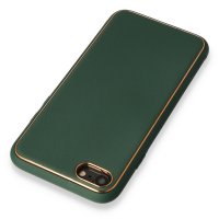 Newface iPhone SE 2020 Kılıf Coco Deri Silikon Kapak - Yeşil
