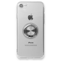 Newface iPhone SE 2020 Kılıf Gros Yüzüklü Silikon - Gümüş