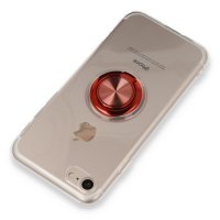 Newface iPhone SE 2020 Kılıf Gros Yüzüklü Silikon - Kırmızı